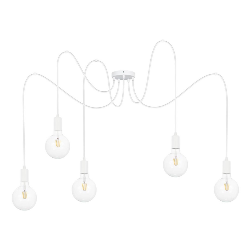 Chandelier on a string MIROS 5xE27/60W/230V spider white