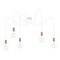 Chandelier on a string MIROS 5xE27/60W/230V white/copper