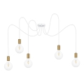 Chandelier on a string MIROS 5xE27/60W/230V white/golden