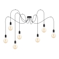 Chandelier on a string MIROS 7xE27/60W/230V spider black
