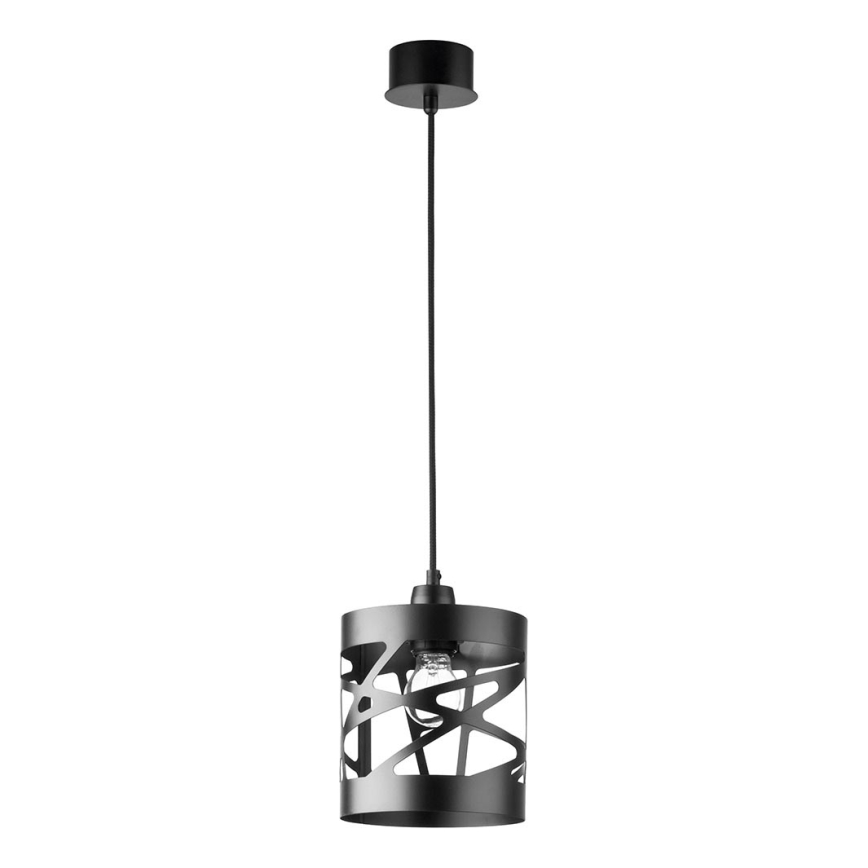 Chandelier on a string MODUL FREZ 1xE27/60W/230V d. 17,5 cm black
