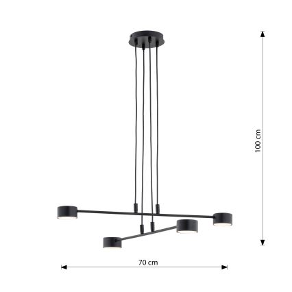 Chandelier on a string MODUS 4xGX53/12W/230V black