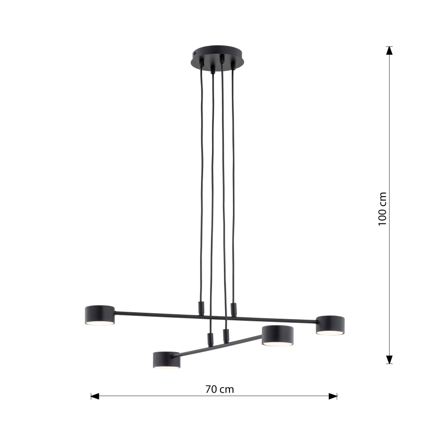 Chandelier on a string MODUS 4xGX53/12W/230V black