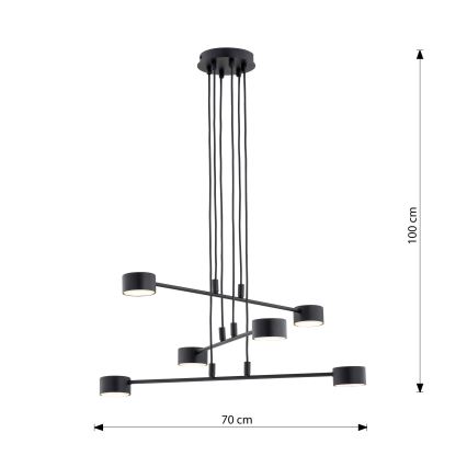 Chandelier on a string MODUS 6xGX53/10W/230V black