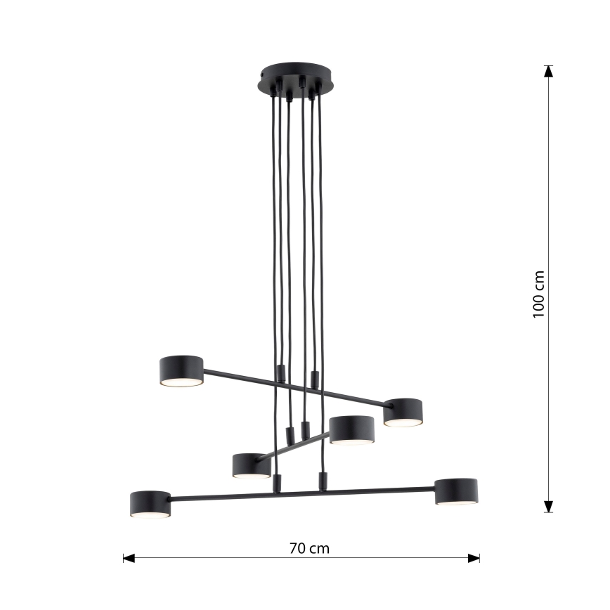 Chandelier on a string MODUS 6xGX53/10W/230V black
