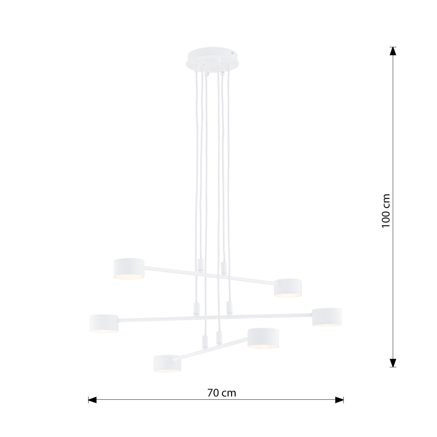 Chandelier on a string MODUS 6xGX53/10W/230V white