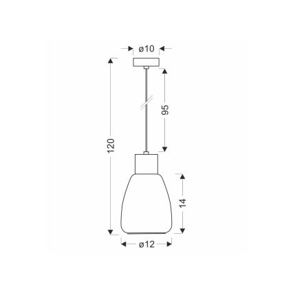 Chandelier on a string MOLDO 1xE27/40W/230V black/clear