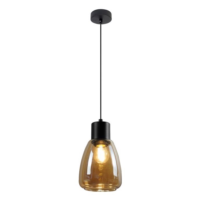 Chandelier on a string MOLDO 1xE27/40W/230V black/smoky beige