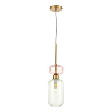 Chandelier on a string MOLLY 1xE14/40W/230V d. 12 cm gold/green/pink