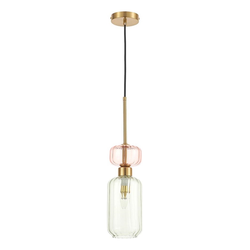 Chandelier on a string MOLLY 1xE14/40W/230V d. 12 cm gold/green/pink