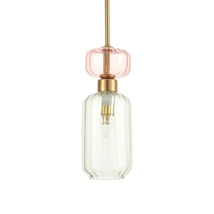Chandelier on a string MOLLY 1xE14/40W/230V d. 12 cm gold/green/pink