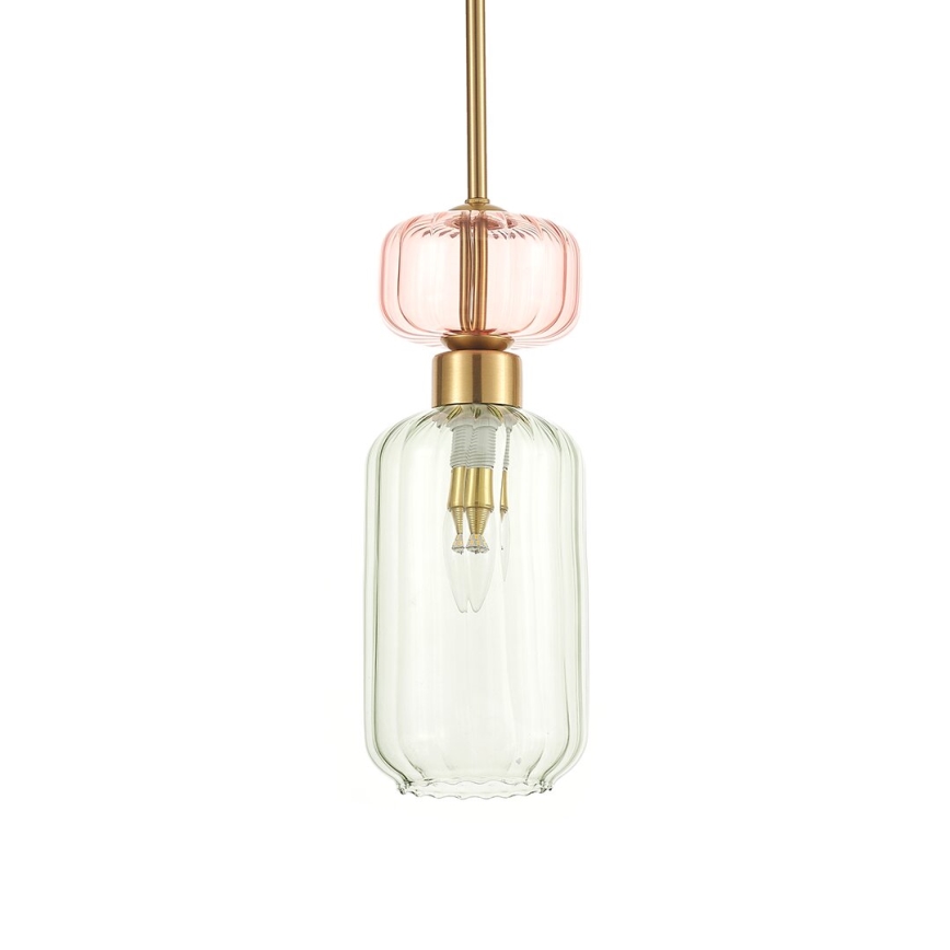 Chandelier on a string MOLLY 1xE14/40W/230V d. 12 cm gold/green/pink