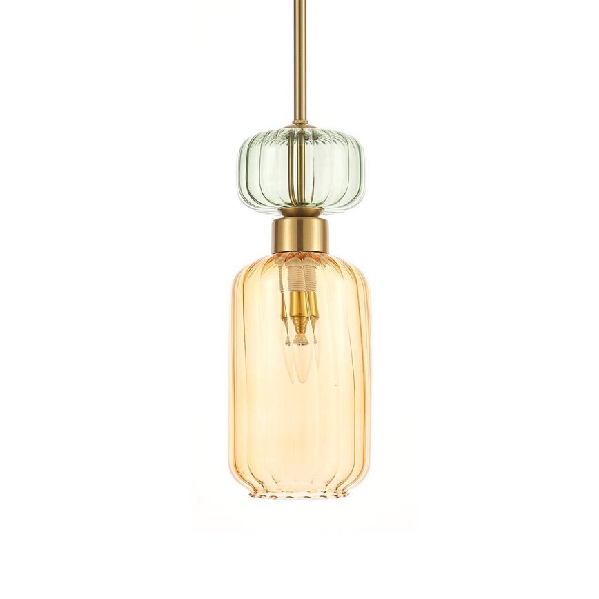Chandelier on a string MOLLY 1xE14/40W/230V d. 12 cm gold/orange/green