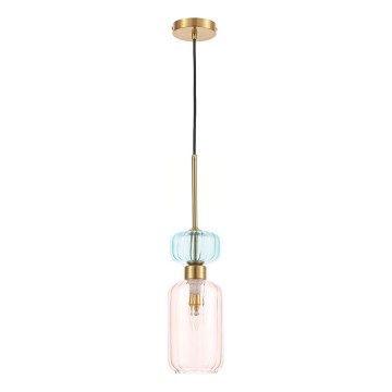 Chandelier on a string MOLLY 1xE14/40W/230V d. 12 cm gold/pink/blue