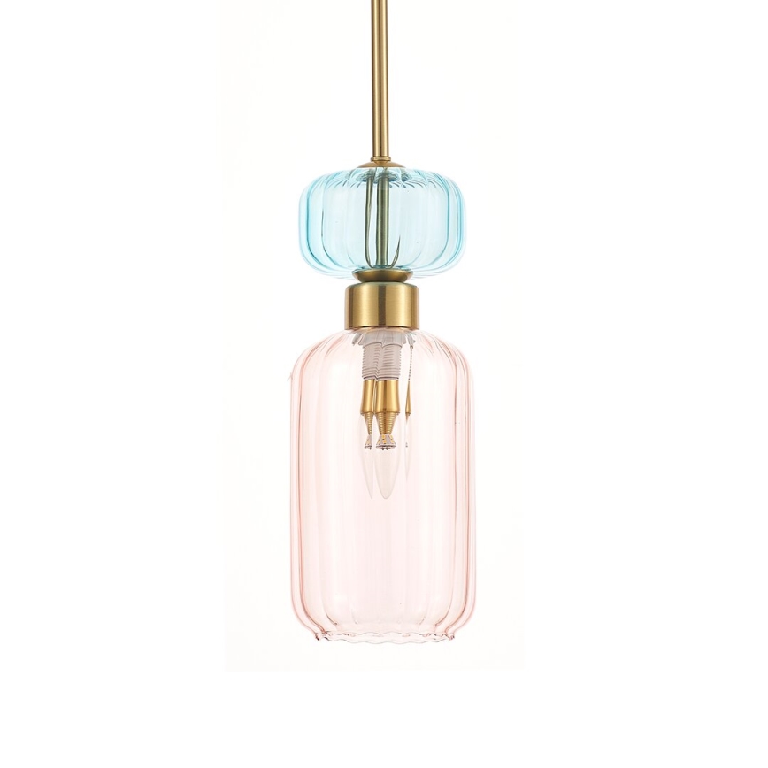 Chandelier on a string MOLLY 1xE14/40W/230V d. 12 cm gold/pink/blue