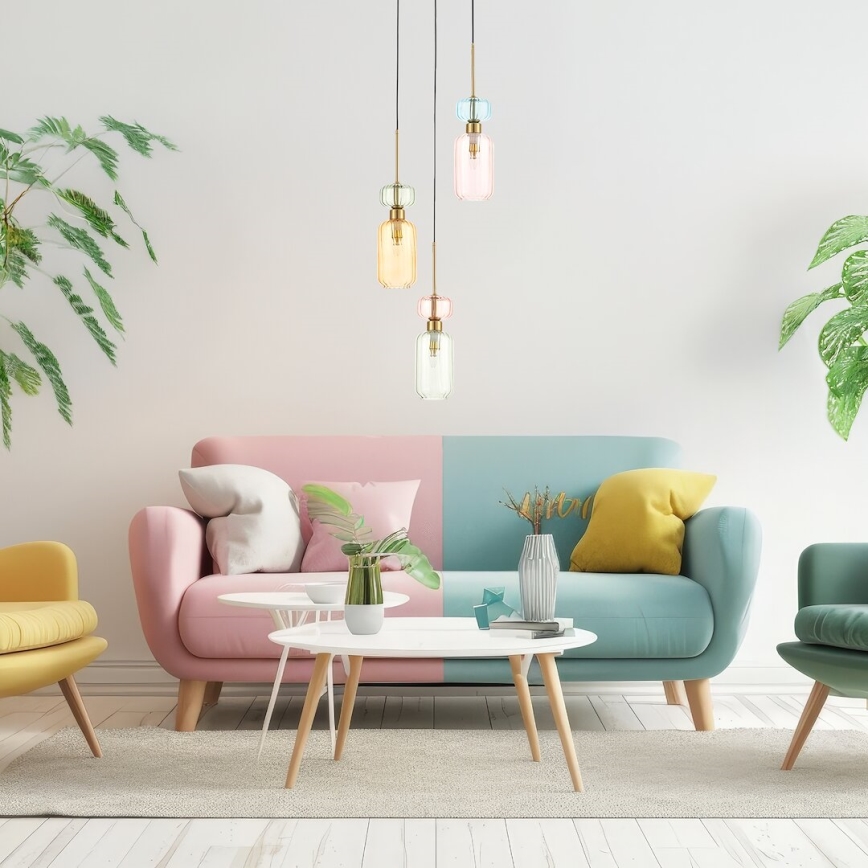 Chandelier on a string MOLLY 3xE14/40W/230V d. 38 cm colorful