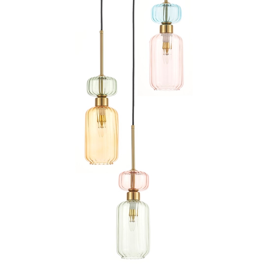 Chandelier on a string MOLLY 3xE14/40W/230V d. 38 cm colorful