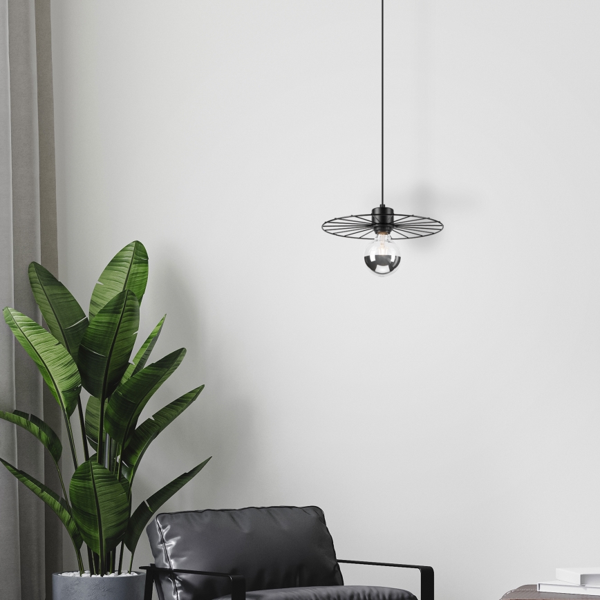 Chandelier on a string MONTANA 1xE27/15W/230V d. 30 cm black