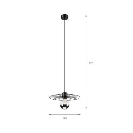Chandelier on a string MONTANA 1xE27/15W/230V d. 30 cm black