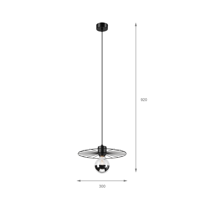 Chandelier on a string MONTANA 1xE27/15W/230V d. 30 cm black