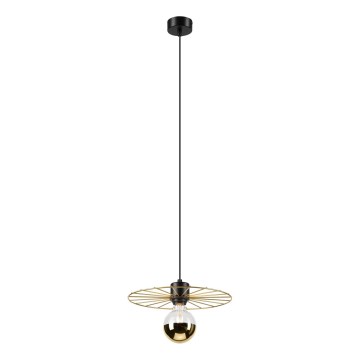 Chandelier on a string MONTANA 1xE27/15W/230V d. 30 cm gold/black