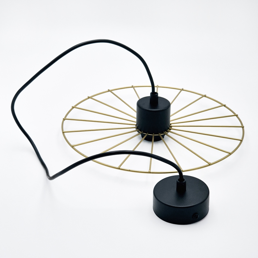 Chandelier on a string MONTANA 1xE27/15W/230V d. 30 cm gold/black