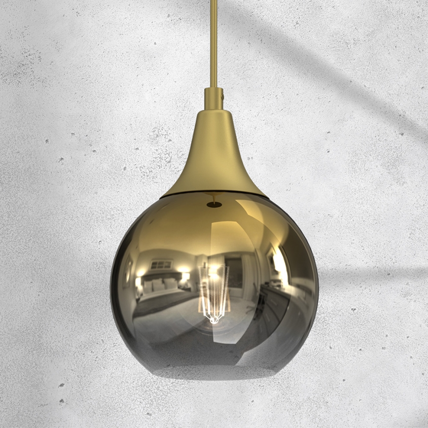 Chandelier on a string MONTE 1xE27/60W/230V d. 15 cm gold