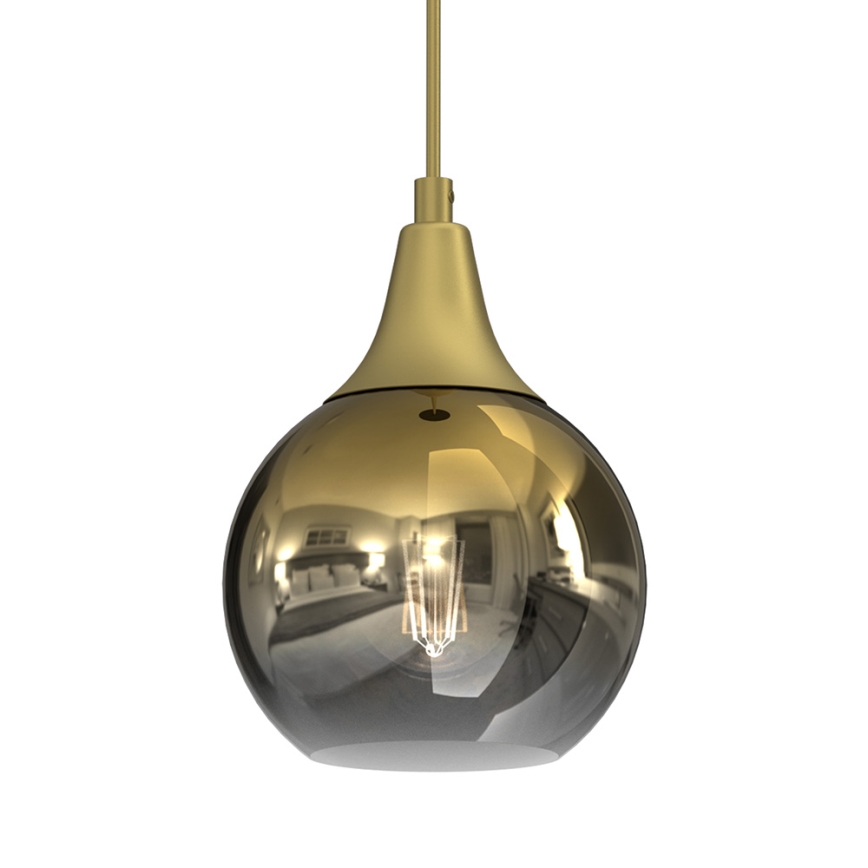 Chandelier on a string MONTE 1xE27/60W/230V d. 15 cm gold