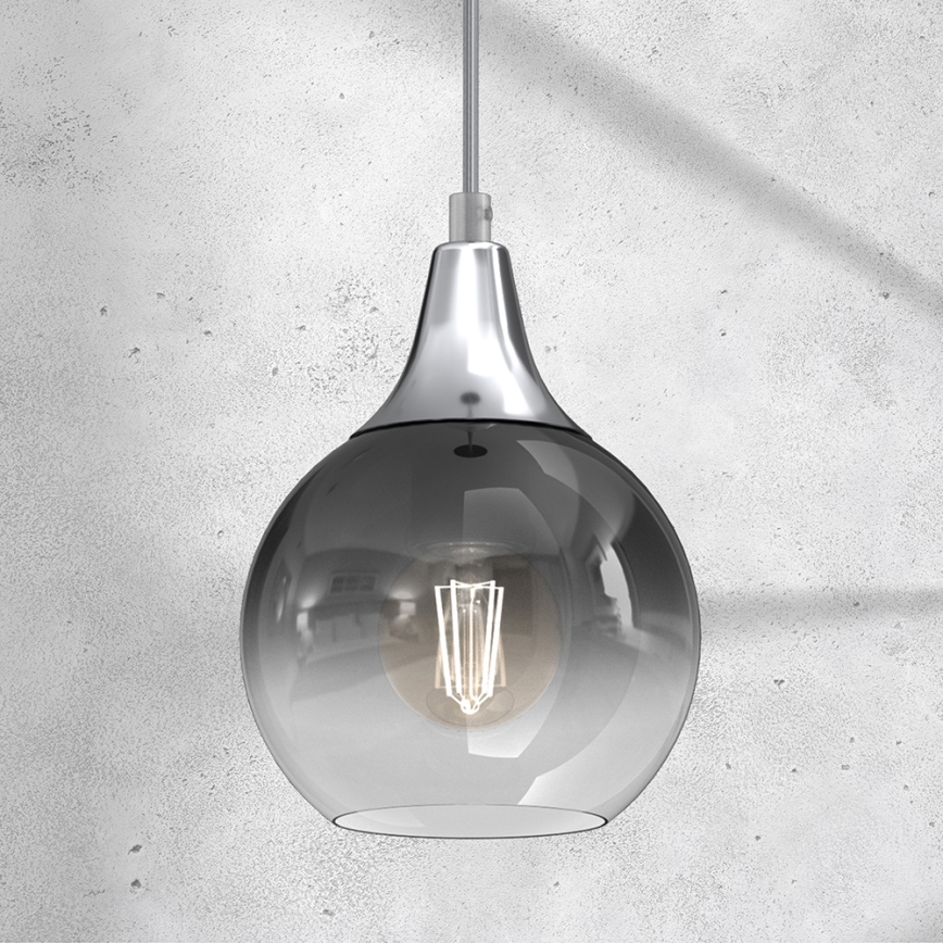 Chandelier on a string MONTE 1xE27/60W/230V d. 15 cm matte chrome