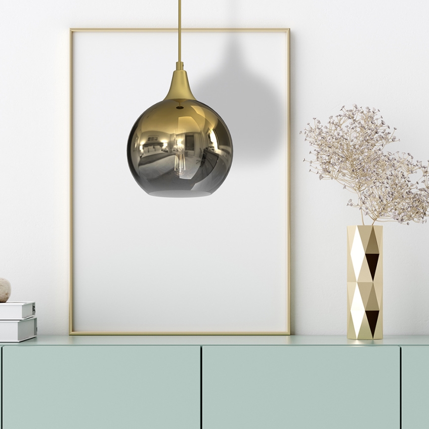 Chandelier on a string MONTE 1xE27/60W/230V d. 20 cm gold
