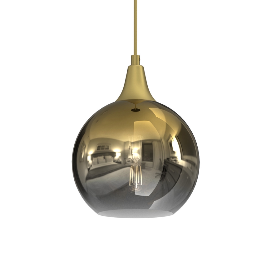 Chandelier on a string MONTE 1xE27/60W/230V d. 20 cm gold