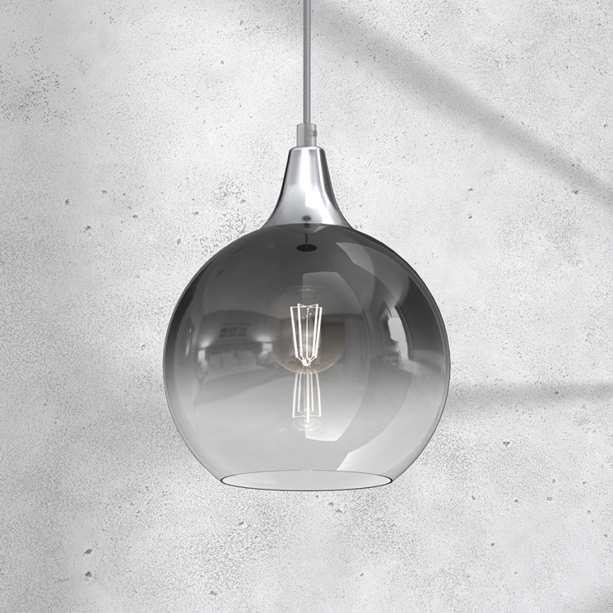 Chandelier on a string MONTE 1xE27/60W/230V d. 20 cm matte chrome