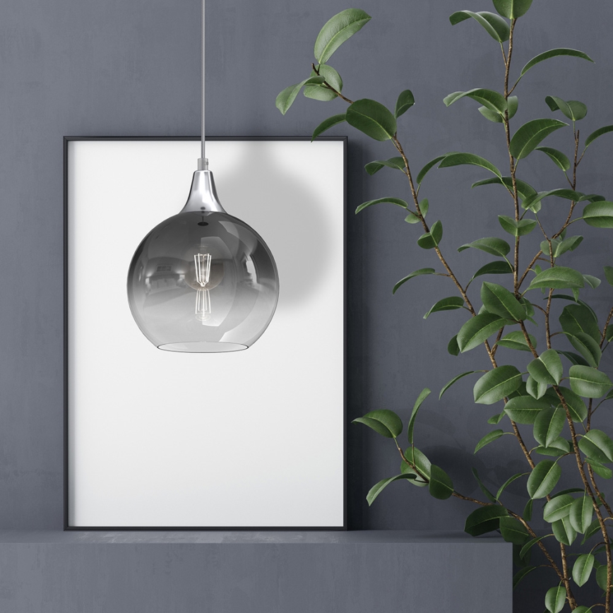 Chandelier on a string MONTE 1xE27/60W/230V d. 20 cm matte chrome