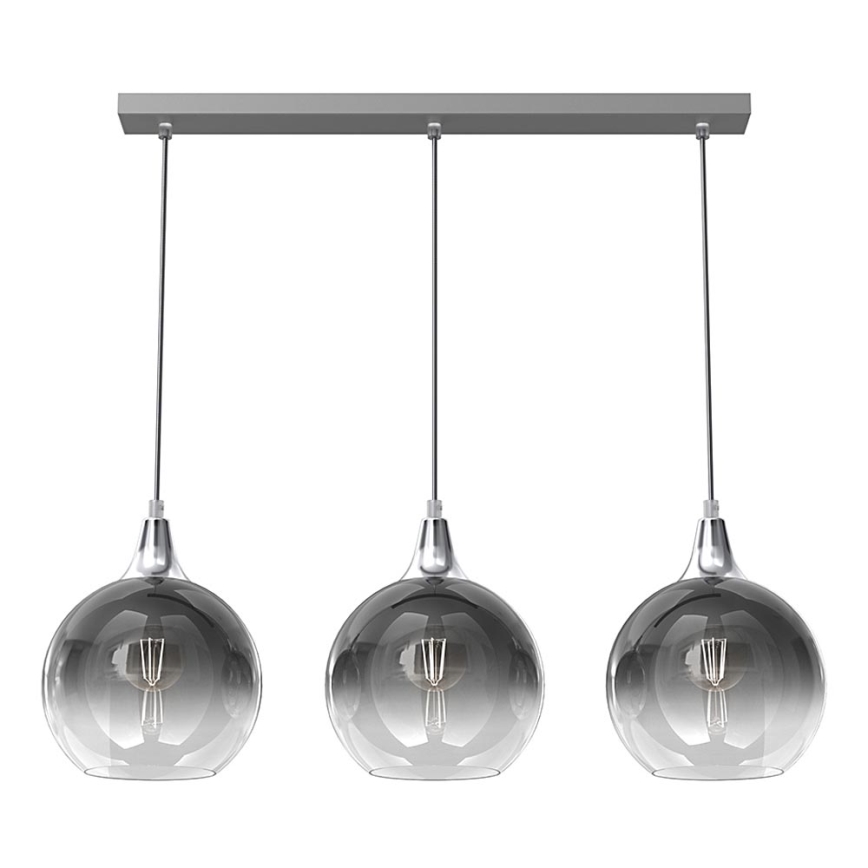 Chandelier on a string MONTE 3xE27/60W/230V d. 20 cm matte chrome