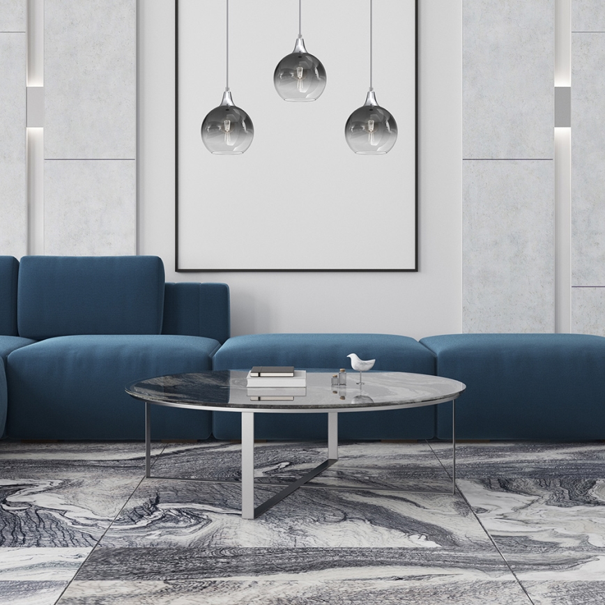 Chandelier on a string MONTE 3xE27/60W/230V d. 20 cm matte chrome