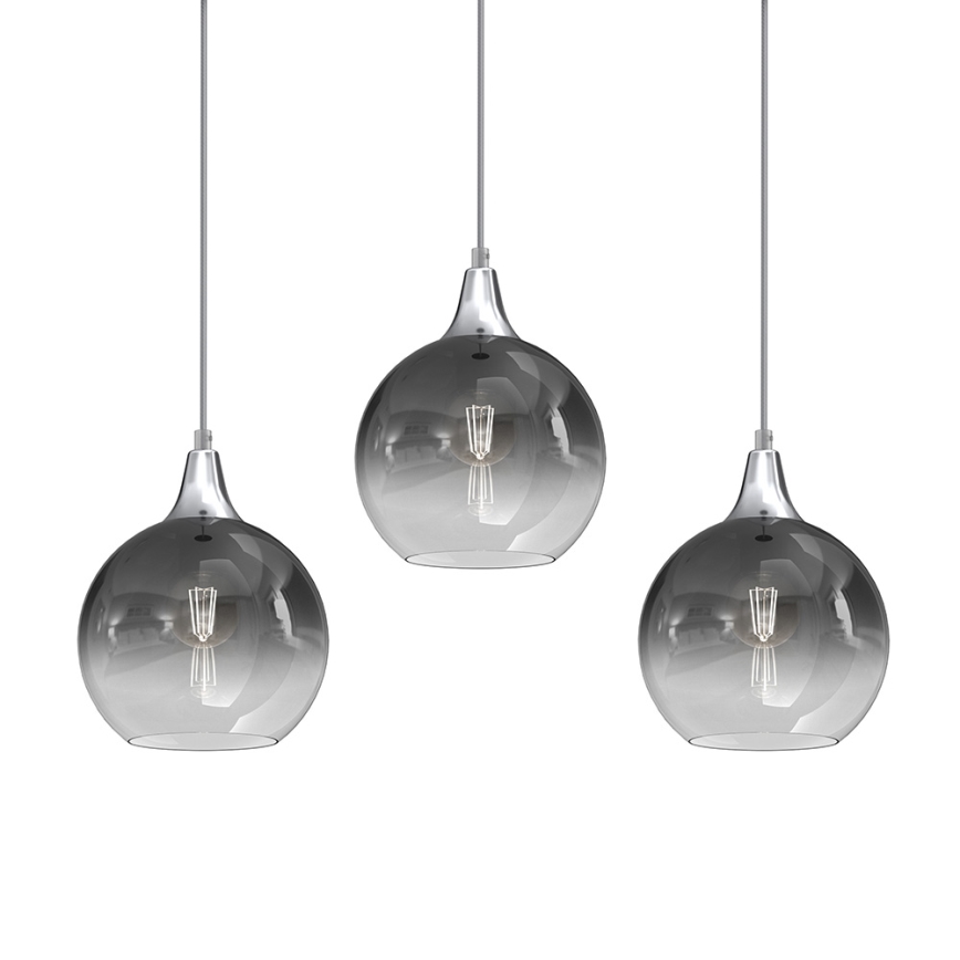 Chandelier on a string MONTE 3xE27/60W/230V d. 20 cm matte chrome
