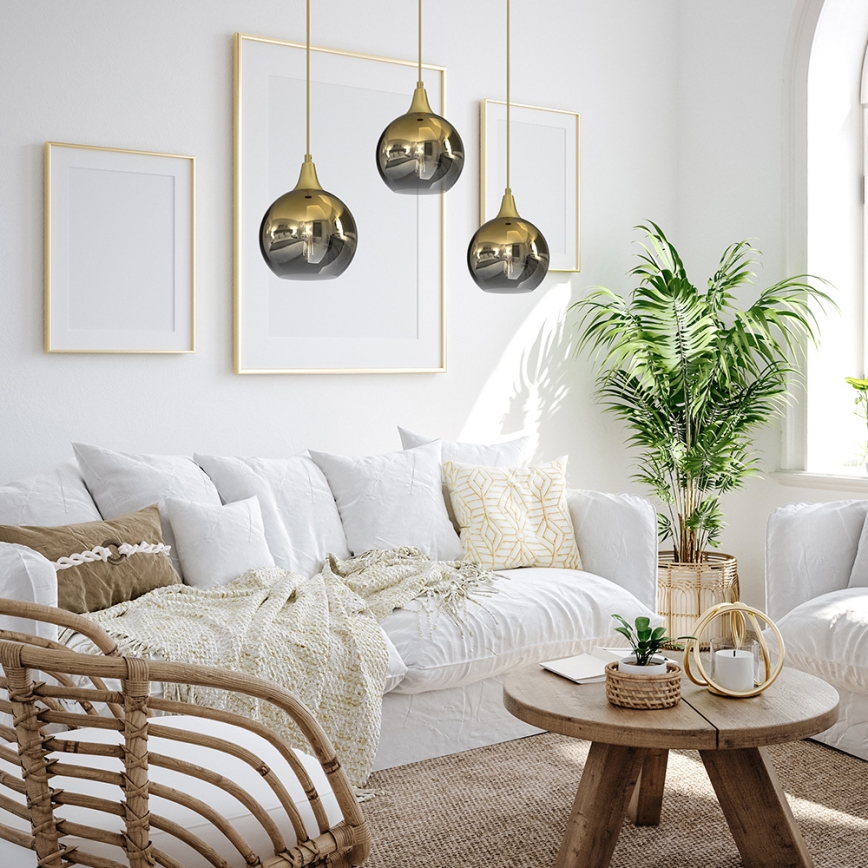 Chandelier on a string MONTE 3xE27/60W/230V gold