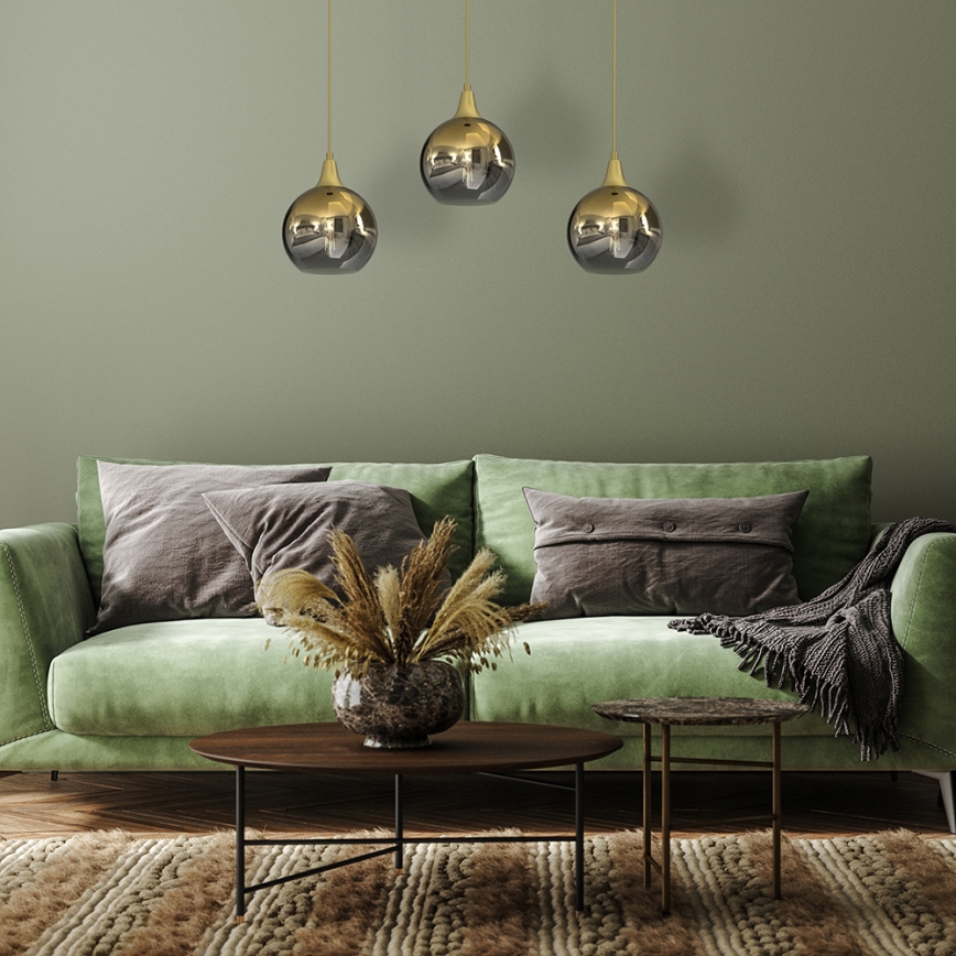 Chandelier on a string MONTE 3xE27/60W/230V gold