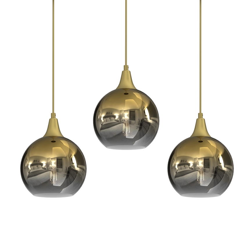 Chandelier on a string MONTE 3xE27/60W/230V gold