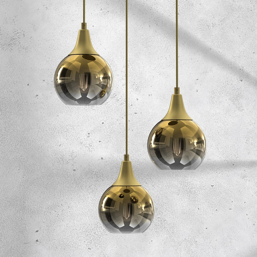 Chandelier on a string MONTE 3xE27/60W/230V golden