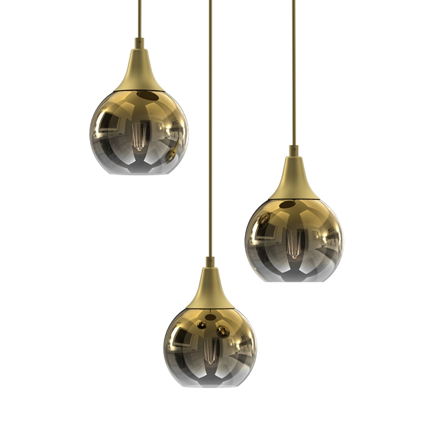 Chandelier on a string MONTE 3xE27/60W/230V golden