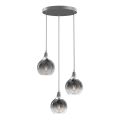 Chandelier on a string MONTE 3xE27/60W/230V matte chrome