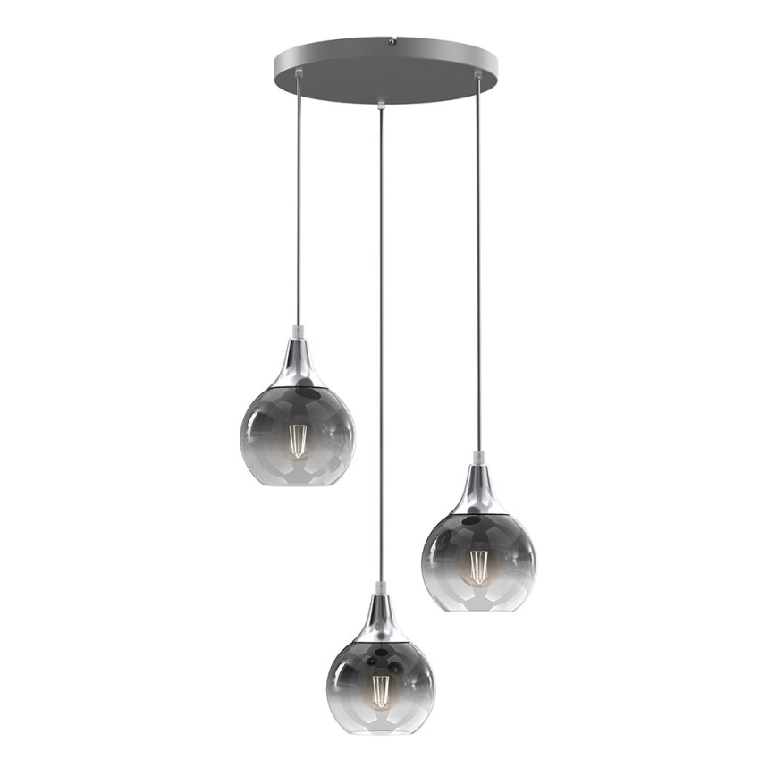 Chandelier on a string MONTE 3xE27/60W/230V matte chrome