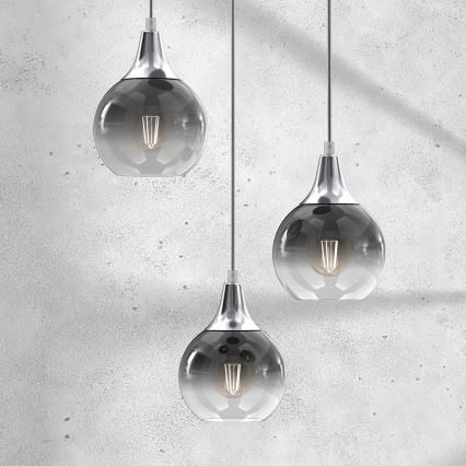Chandelier on a string MONTE 3xE27/60W/230V matte chrome