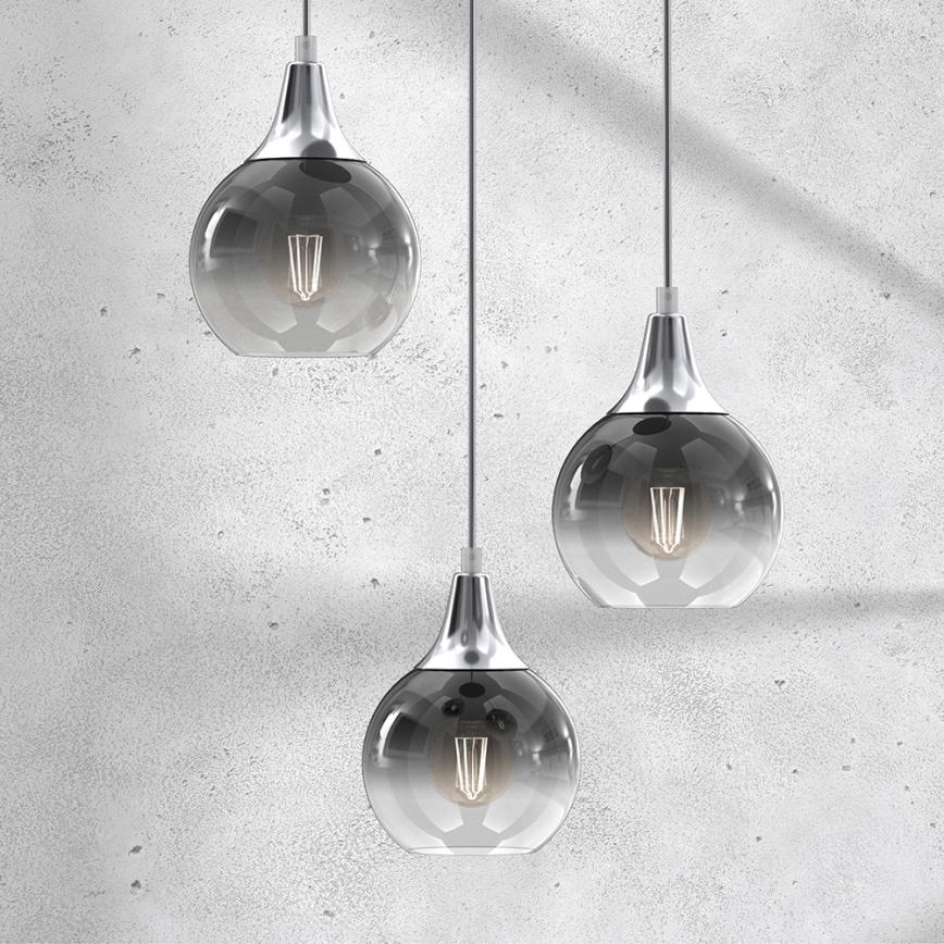 Chandelier on a string MONTE 3xE27/60W/230V matte chrome