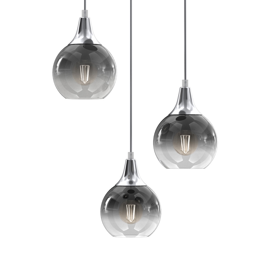 Chandelier on a string MONTE 3xE27/60W/230V matte chrome