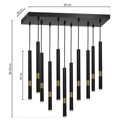 Chandelier on a string MONZA 11xG9/7W/230V