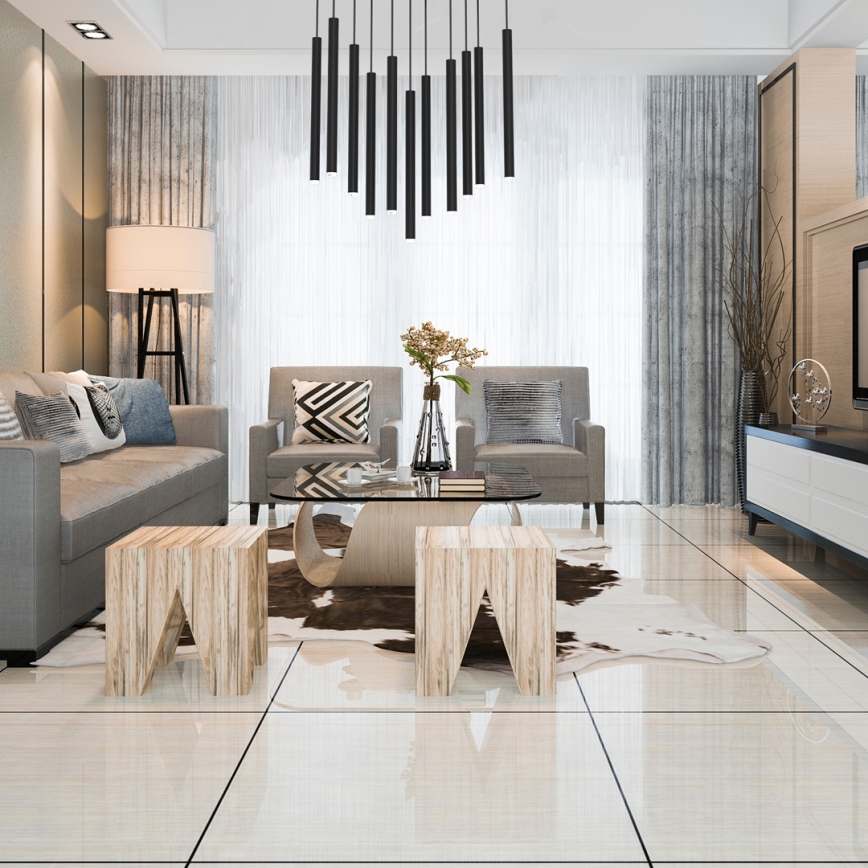 Chandelier on a string MONZA 11xG9/8W/230V black