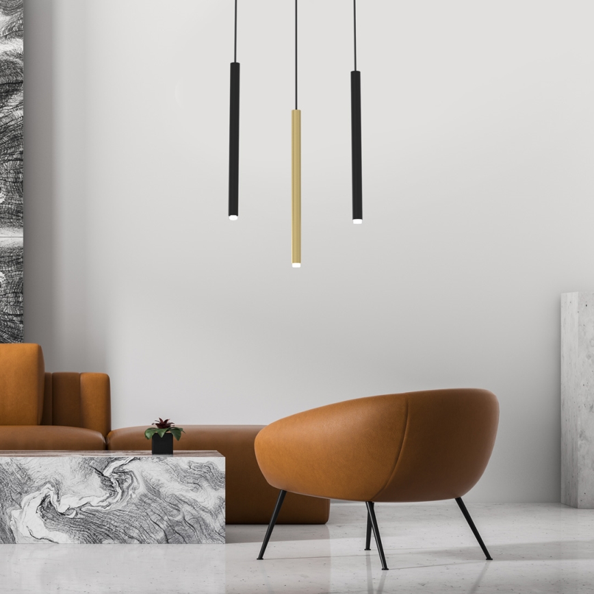 Chandelier on a string MONZA 3xG9/8W/230V black/gold