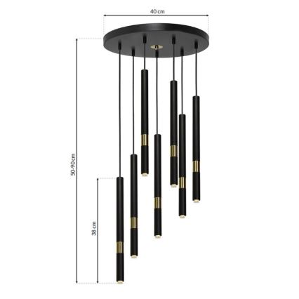 Chandelier on a string MONZA 7xG9/7W/230V